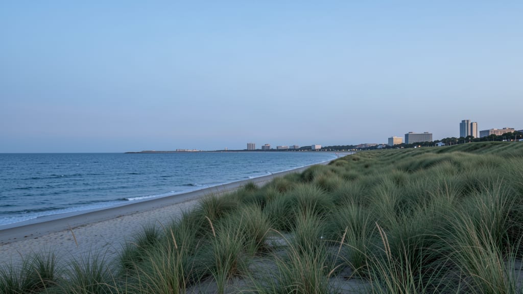 Coastal horizon with dune grass